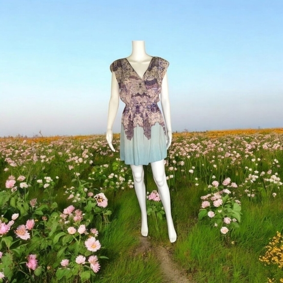 Petticoat Alley Silk Cross Front Dress Size L - Picture 12 of 12